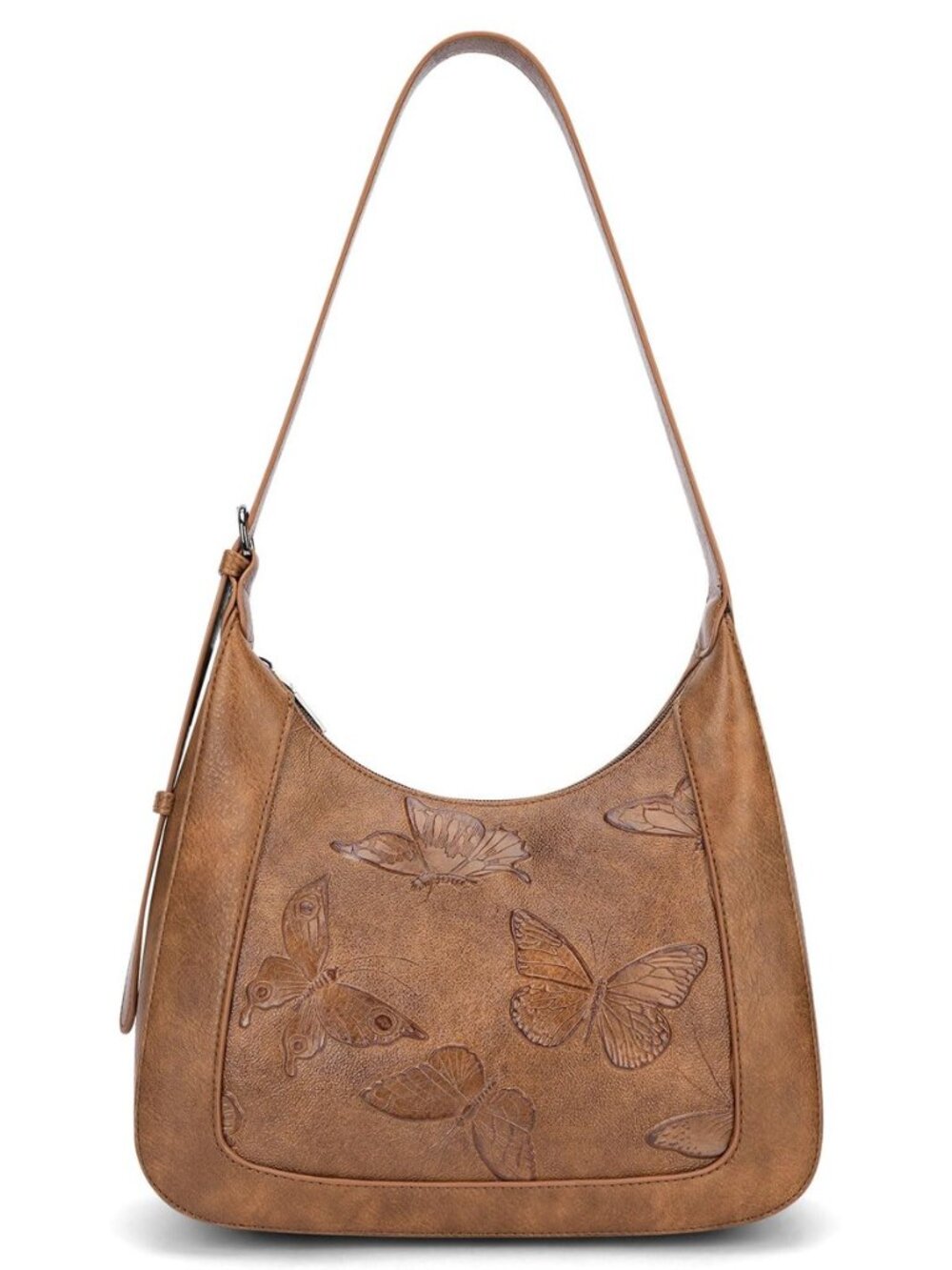 Shoulder Bag for Women, Small Vegan Leather Butterfly Hobo Purse